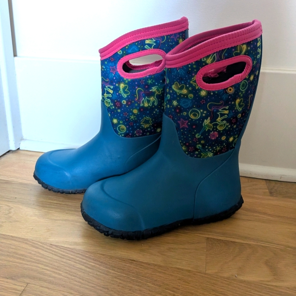 Bogs York Neon Unicorn 🦄 Kids Rainboot
